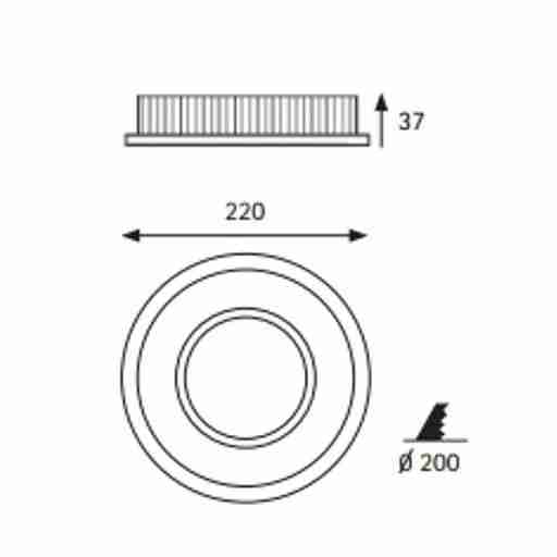 Downlight architectural rond 25watts