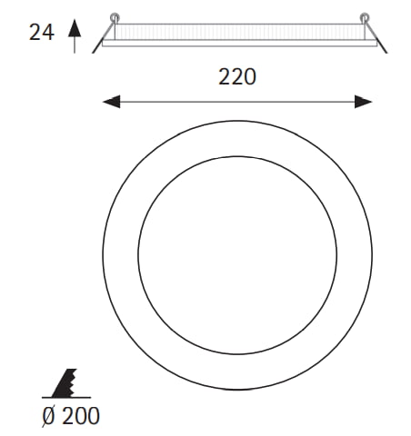 Encastré extra plat 22 watts