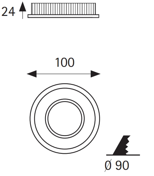 Downlight architectural 8 watts