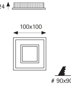 Downlight carré architectural 8 watts