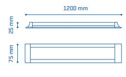Wide réglette LED 36watts IP44