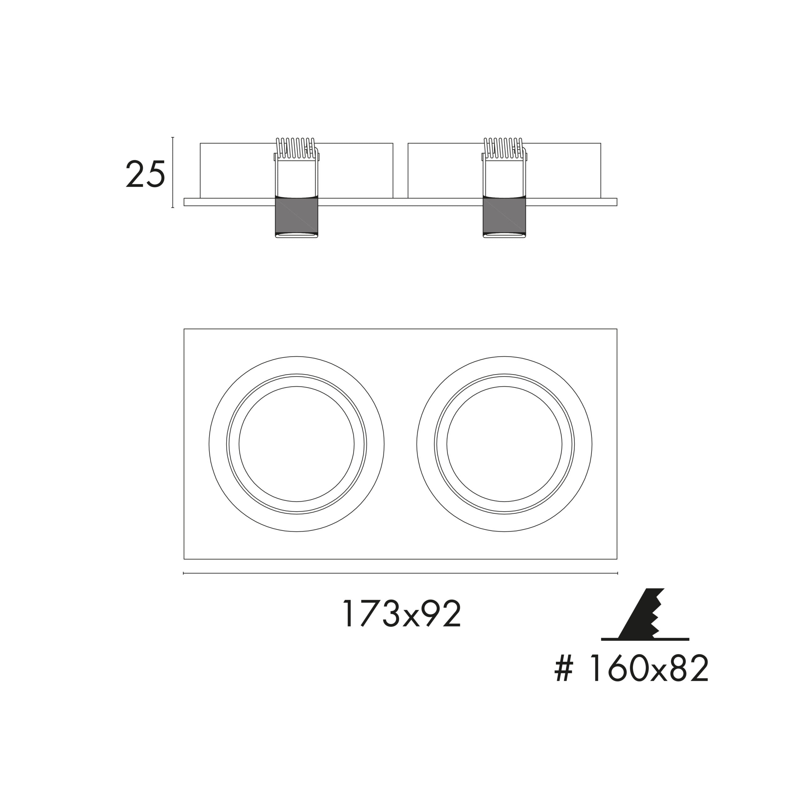 Jiso Spot Encastré Orientable Carré 704D GU10 – Image 4