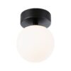 MP Gove IP44 plafonnier LED 5W Satin/Noir mat Verre/Métal