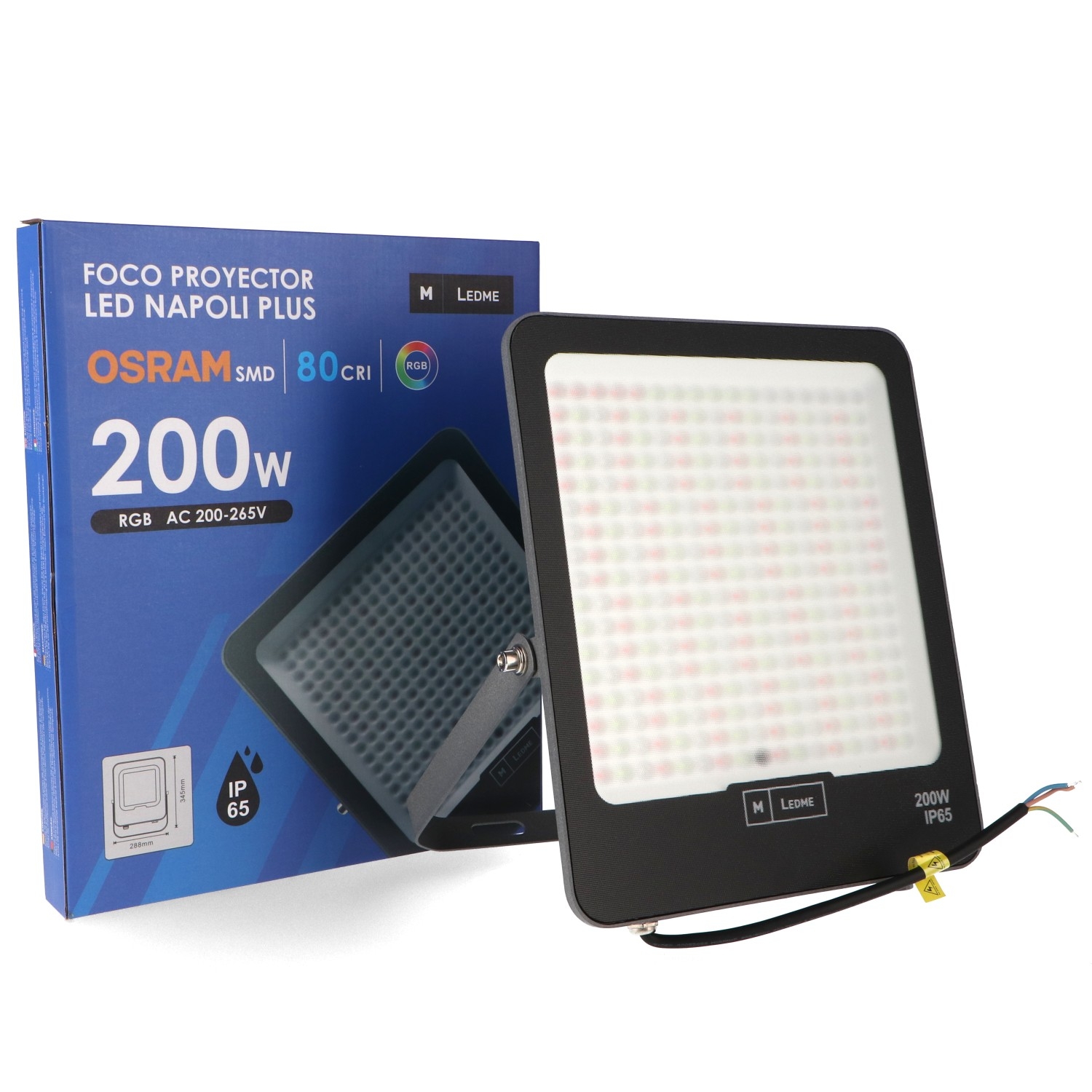 Projecteur Napoli RGB LEDME 200W Extérieur IP65 avec Télécommande – Image 2