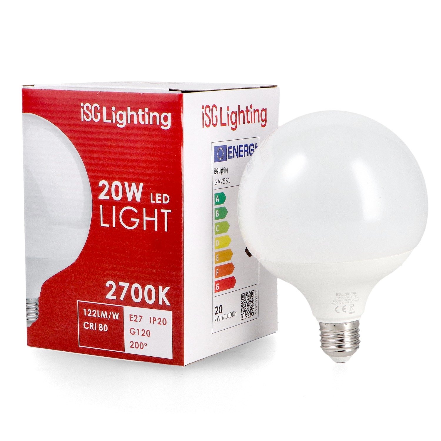 Ampoule globe LED E27 G120 20W 2440 lumens