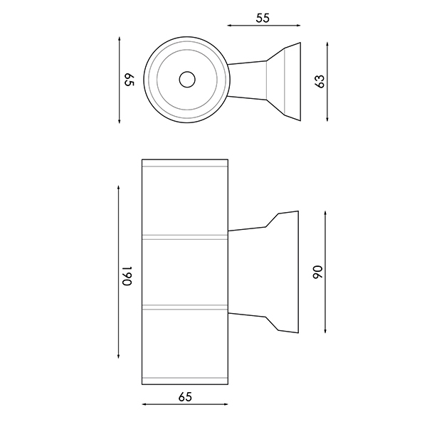 Applique Murale Tube IP54 blanc ou noir – Image 4