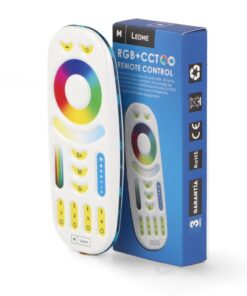 La télécommande RF pour variateur LED RGB + CCT permet de piloter à distance les couleurs RGB, l’intensité lumineuse et la température de couleur (CCT) de vos rubans LED compatibles. Grâce à la technologie radiofréquence (RF), elle offre une portée jusqu’à 30 mètres, sans contrainte de visibilité directe.