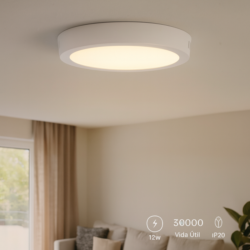Plafonnier LED Circulaire Série Slim 12W – 1200 lm – Blanc – IP20 – Image 3