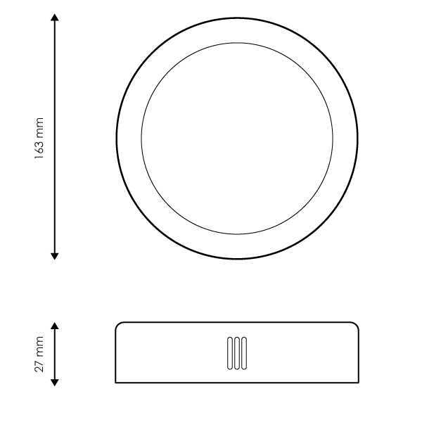 Plafonnier LED Circulaire Série Slim 12W – 1200 lm – Blanc – IP20 – Image 2