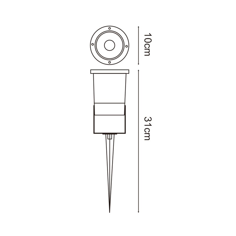 Spot LED Ventur sur piquet – Pour ampoule GU10 – IP54 – Noir – Image 2