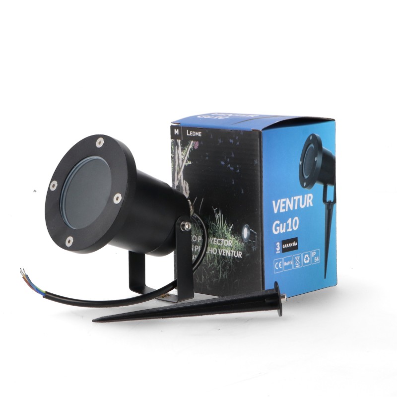 Spot LED Ventur sur piquet – Pour ampoule GU10 – IP54 – Noir – Image 3