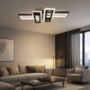 Plafonnier LED Kube 80W noir design moderne éclairage puissant 3CCT