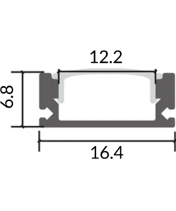 Alternative view of Profilé Aluminium LED SID 2 mètres avec diffuseur – 16,4x6,8 mm