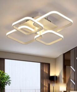 Plafonnier LED Fare blanc 90W avec télécommande – luminaire moderne plafond salon