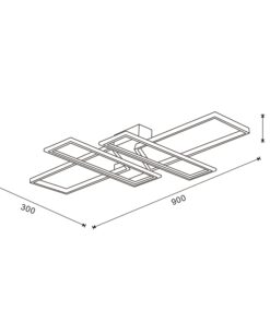 Alternative view of Plafonnier LED Kube 80W 3CCT Noir – 6400 lm – Design moderne