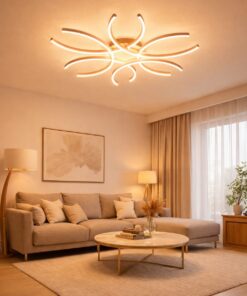 Plafonnier LED Petals blanc 60W design moderne avec éclairage décoratif 3CCT