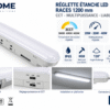 Réglette étanche LED LM1222 1200 mm 20-30-40W multipuissance 3CCT IP65 IK08