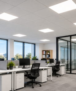 Panneau LED professionnel Trielle 60×60 cm 42W CCT, délivrant 4200 lumens avec une efficacité de 100 lm/W. Équipé d’un driver Philips, technologie Flicker Free et UGR